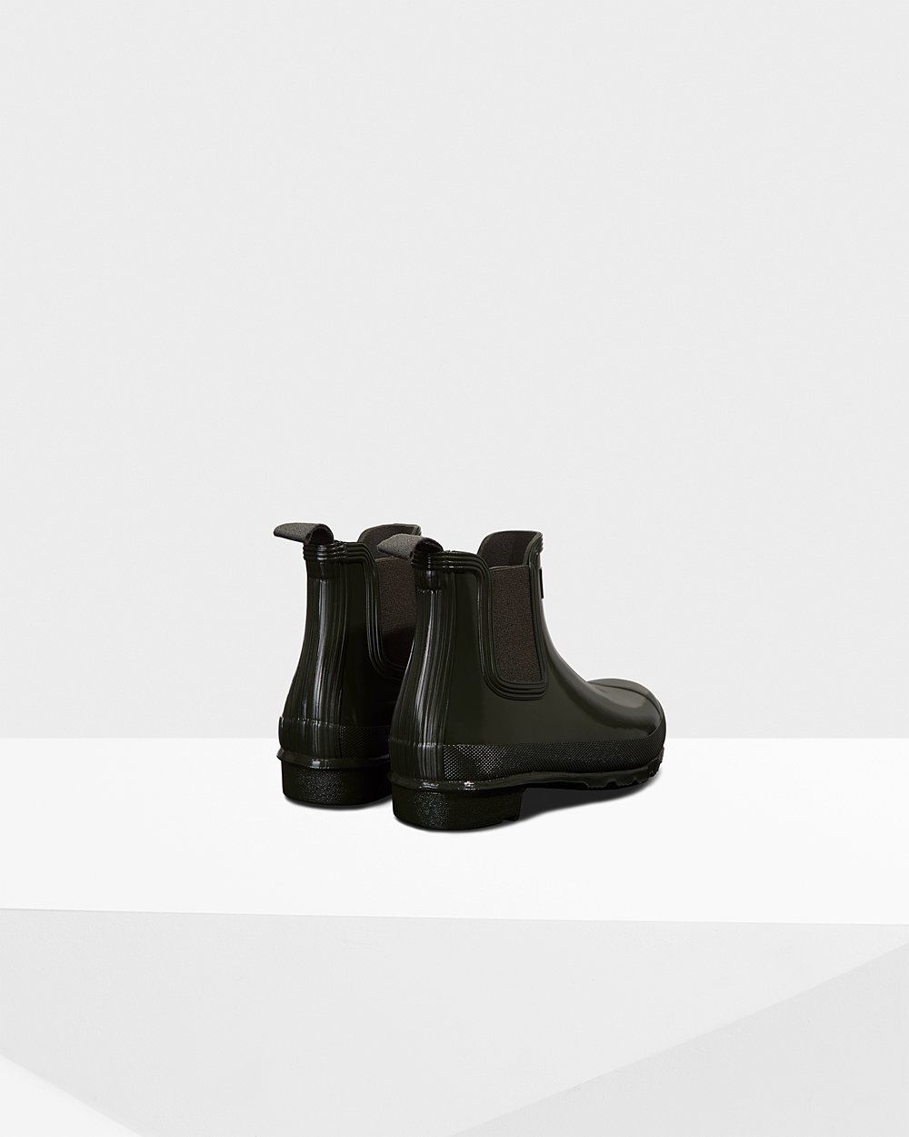 Chelsea Boots Dam - Hunter Original Gloss - Mörk Olivgröna - 720916-HTY